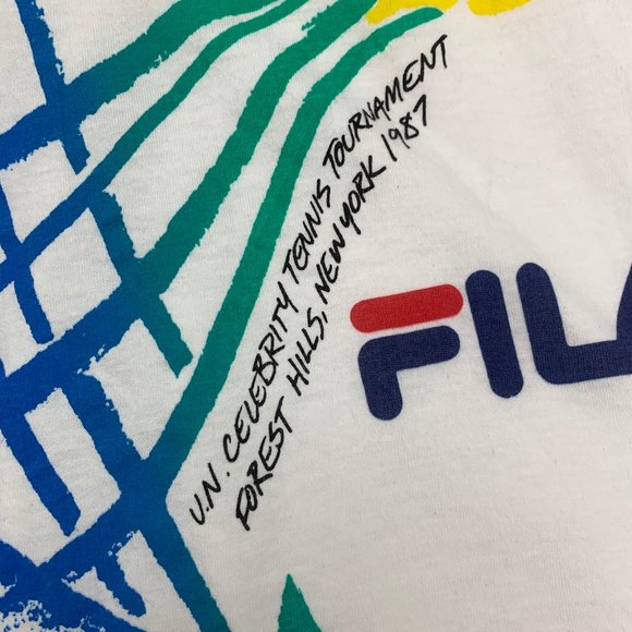 Vintage T Shirt Large 1987 New York Fila Tennis - Picture 4 of 8